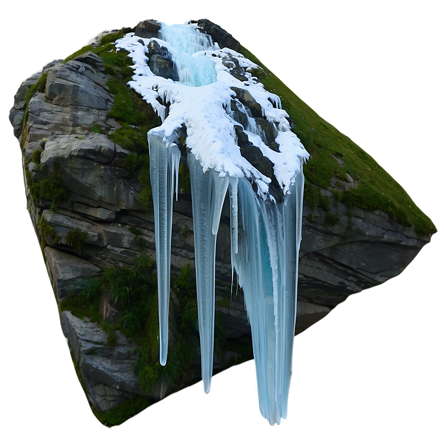 Waterfall With Icy Formations Png 05212024 PNG Image