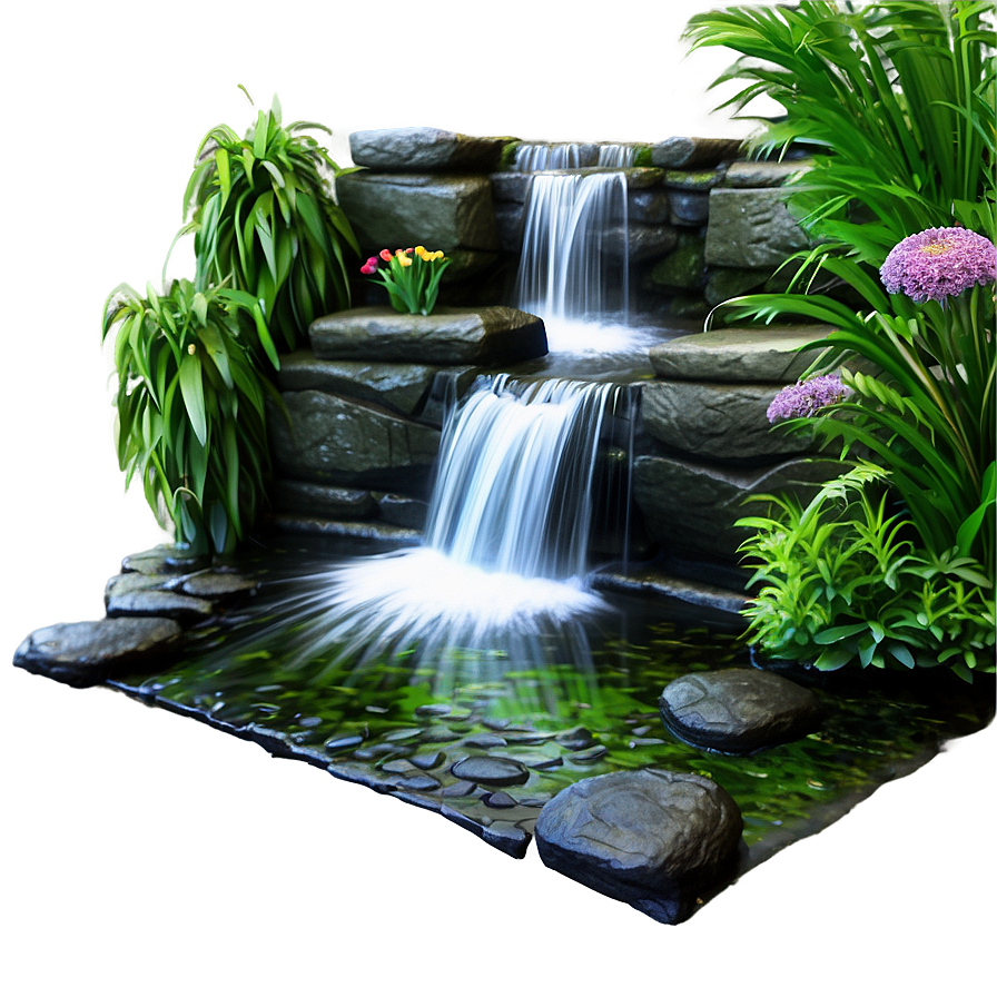 Waterfall With Stone Pathway Png 52 PNG Image