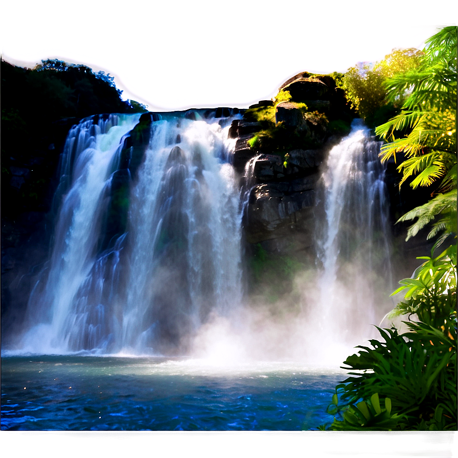 Waterfall With Sunbeam Rays Png 05212024 PNG Image