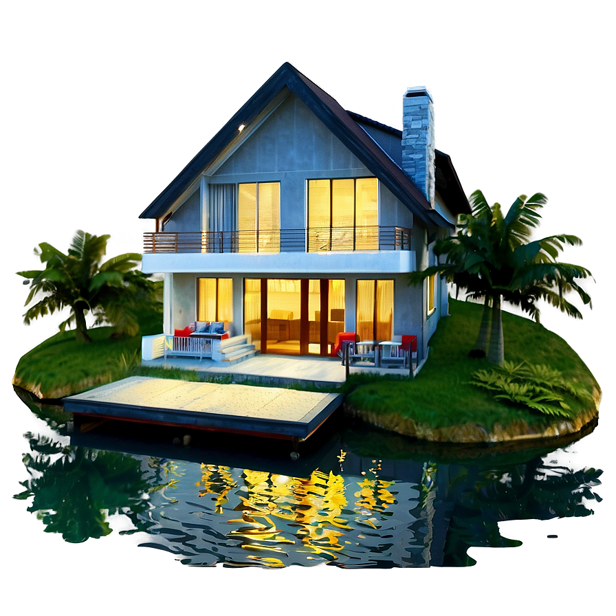 Waterfront House Icon Png Nre40 PNG Image