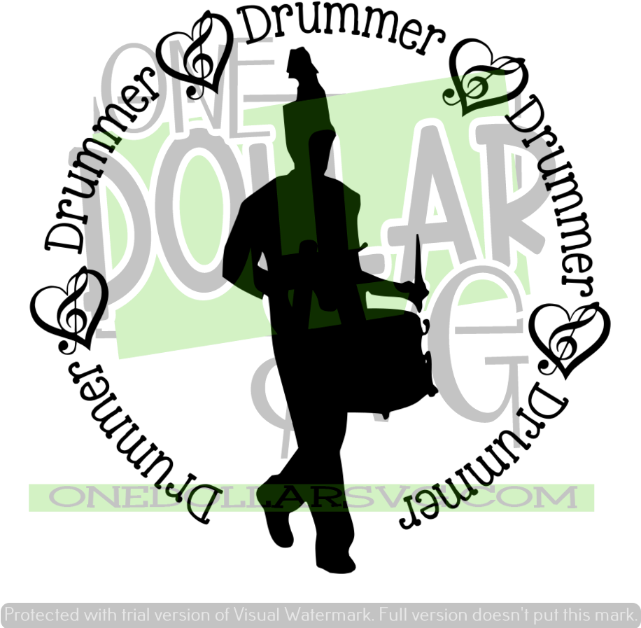 Watermarked Dollar Sign Drummer PNG Image