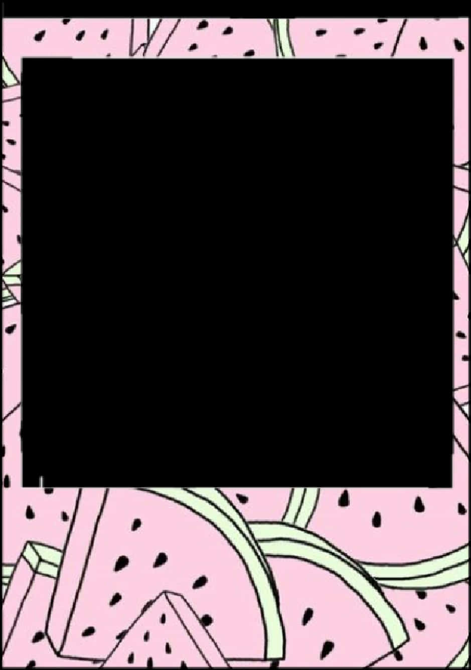 Watermelon Themed Polaroid Frame PNG Image