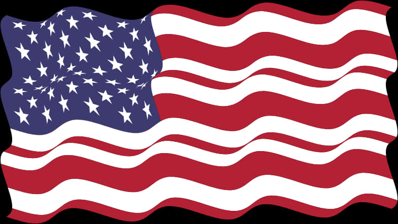 Waving American Flag Graphic PNG Image