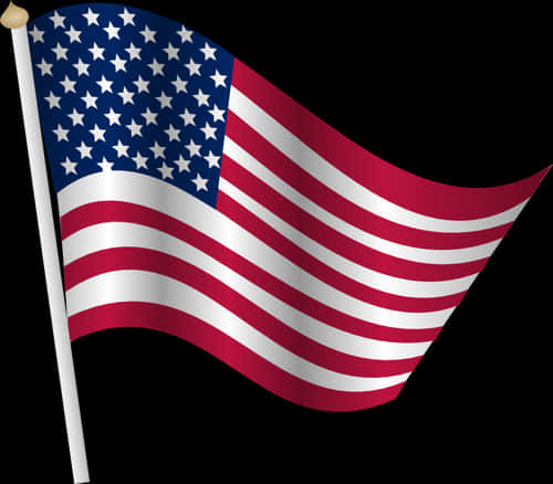 Waving American Flag Graphic PNG Image