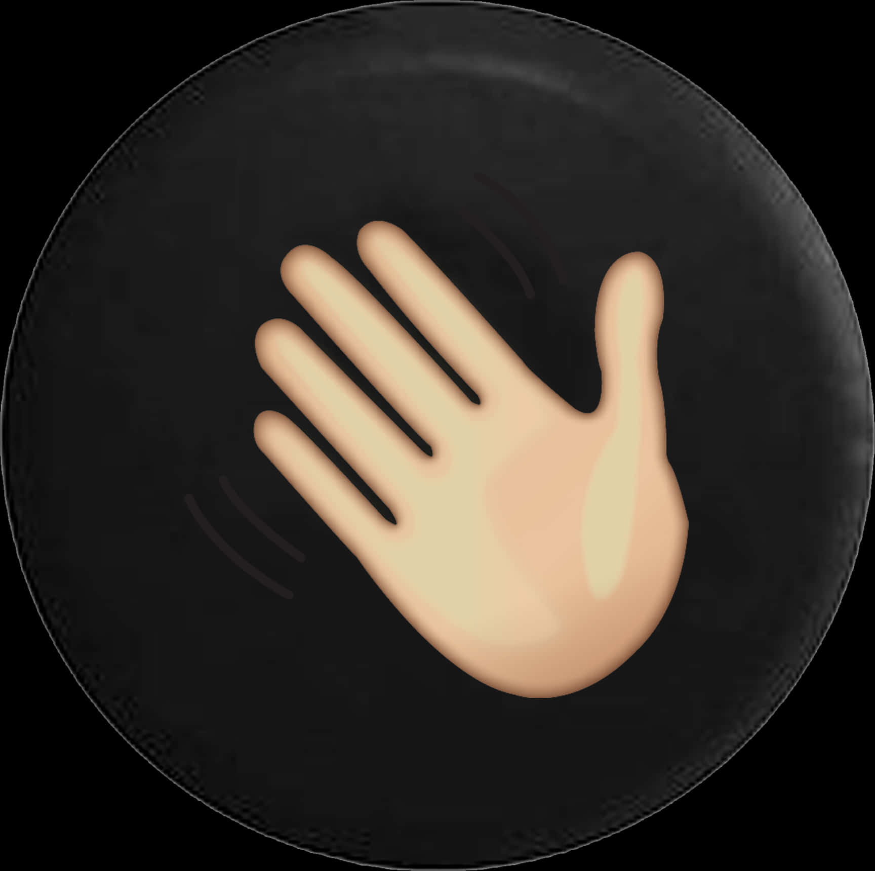 Waving Hand Emoji Black Background PNG Image