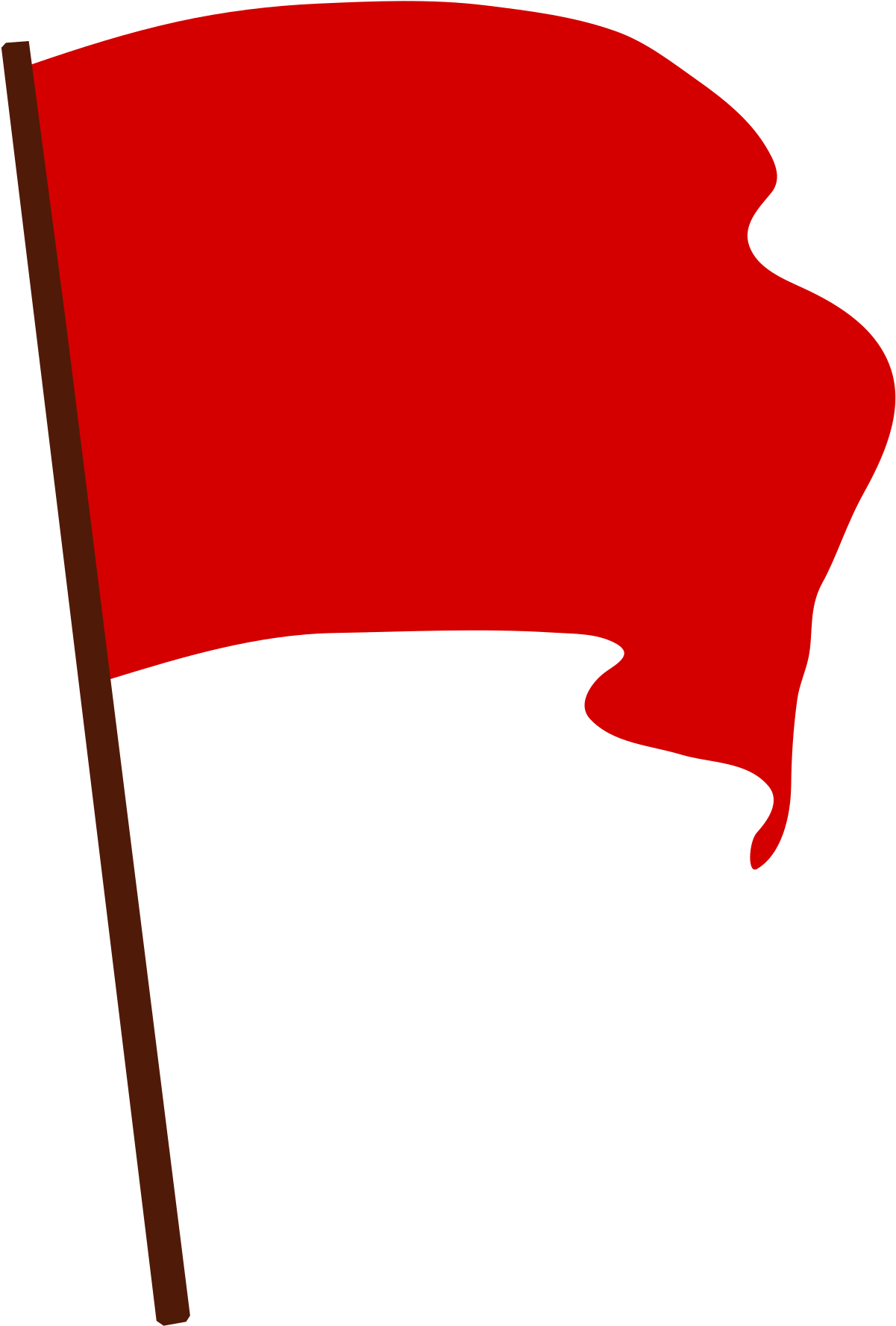 Waving Red Flag Graphic PNG Image