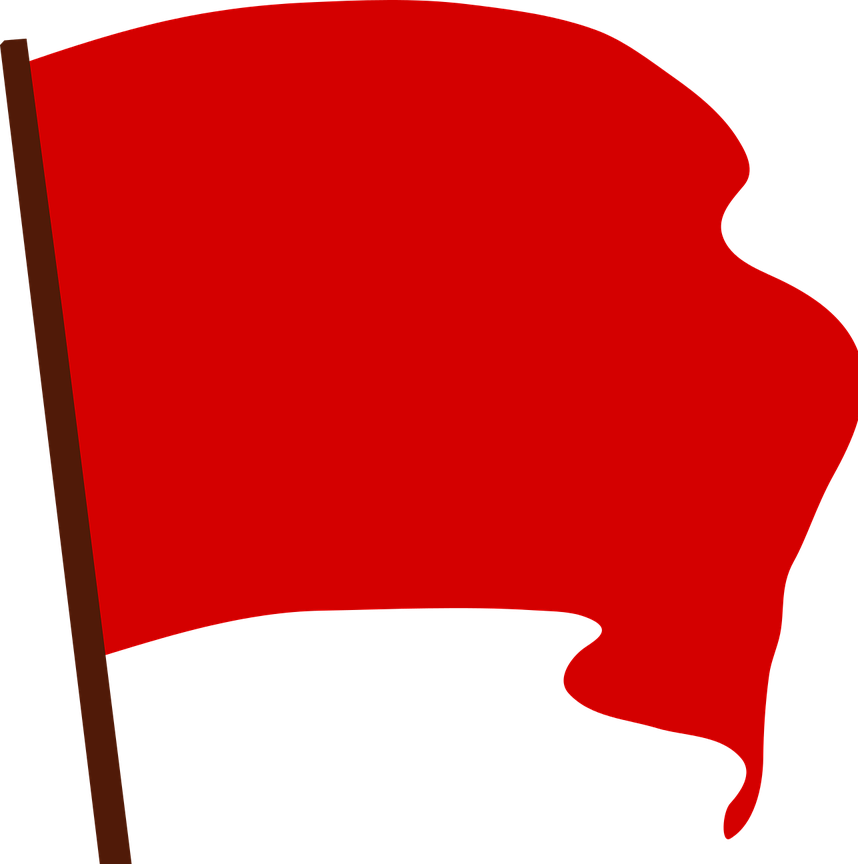 Waving Red Flag Graphic PNG Image