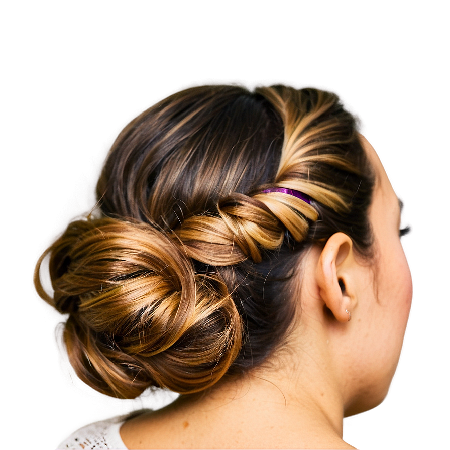 Wavy Hair Bun Style Png 06272024 PNG Image