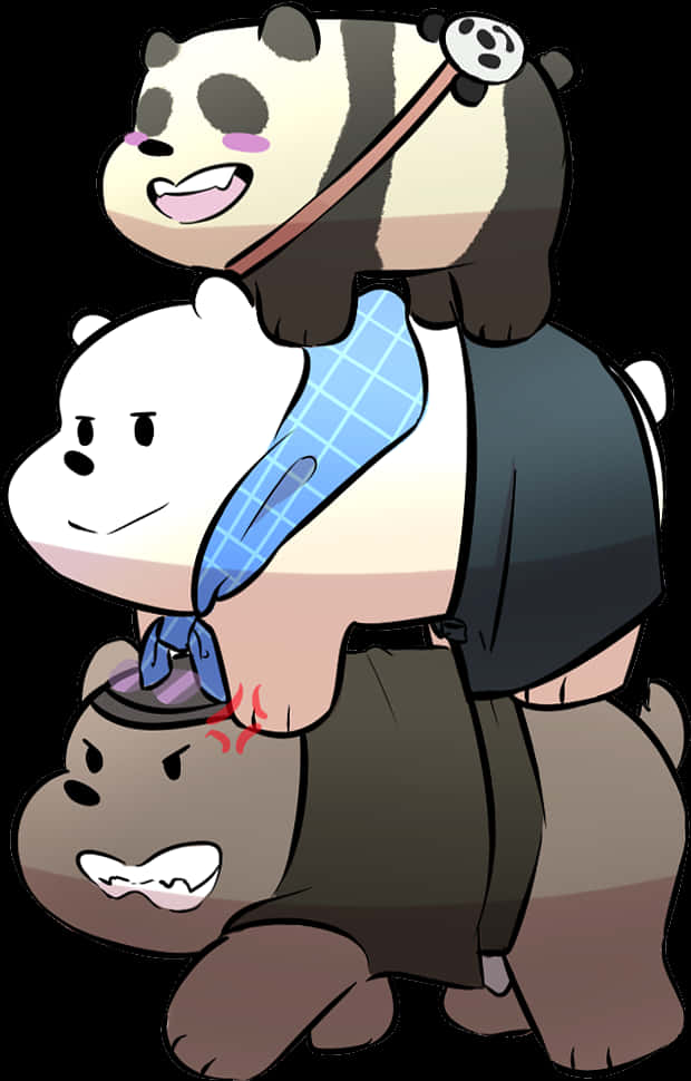 We Bare Bears Stacked Brothers PNG Image