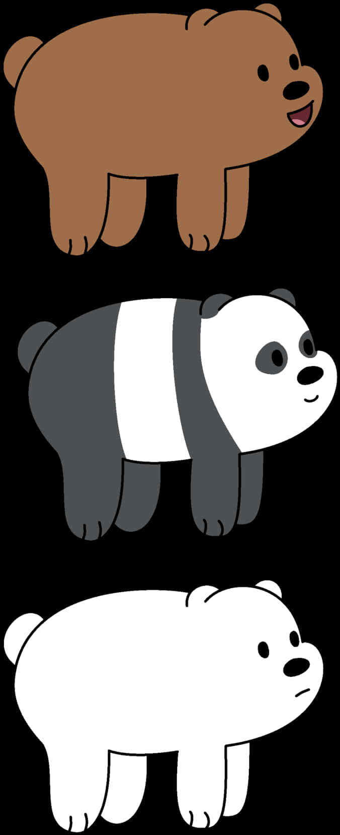 We Bare Bears Stacked Cartoon PNG Image