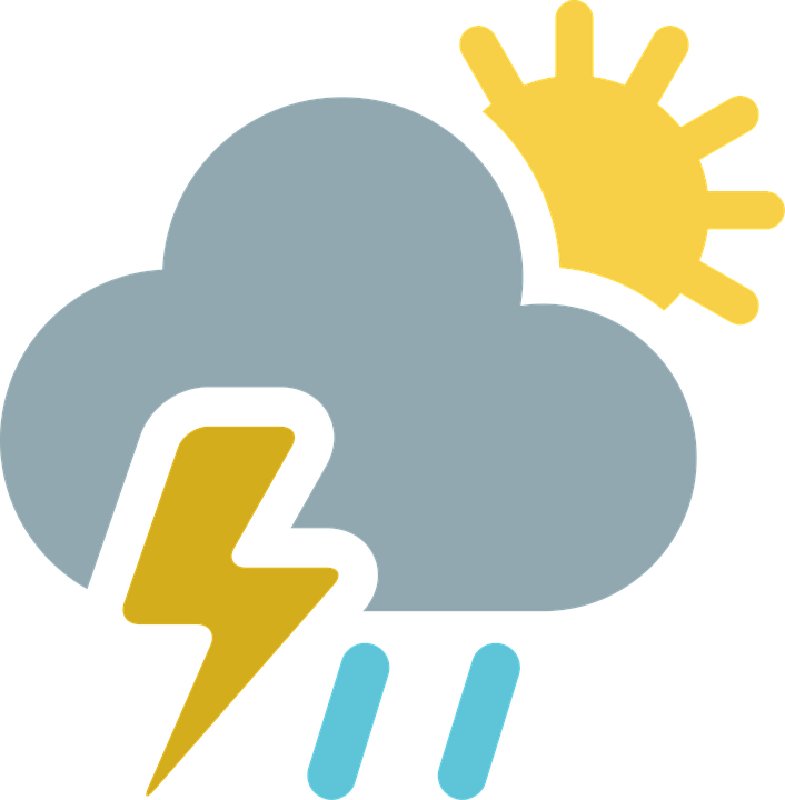 Weather Icons Cloud Lightning Rain Sun PNG Image