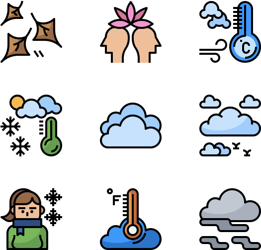 Weather Icons Collection PNG Image