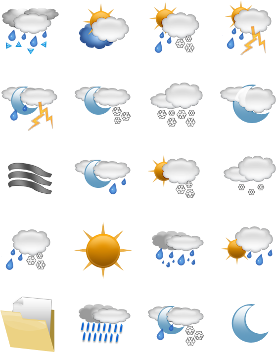 Weather Icons Collection PNG Image