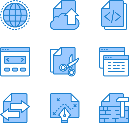 Web Development Icons Set PNG Image