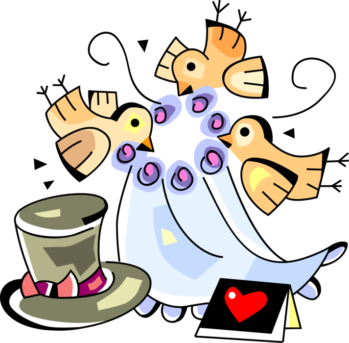 Wedding Birds Celebration Clipart PNG Image