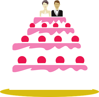 Wedding Cake Topper Cartoon PNG Image