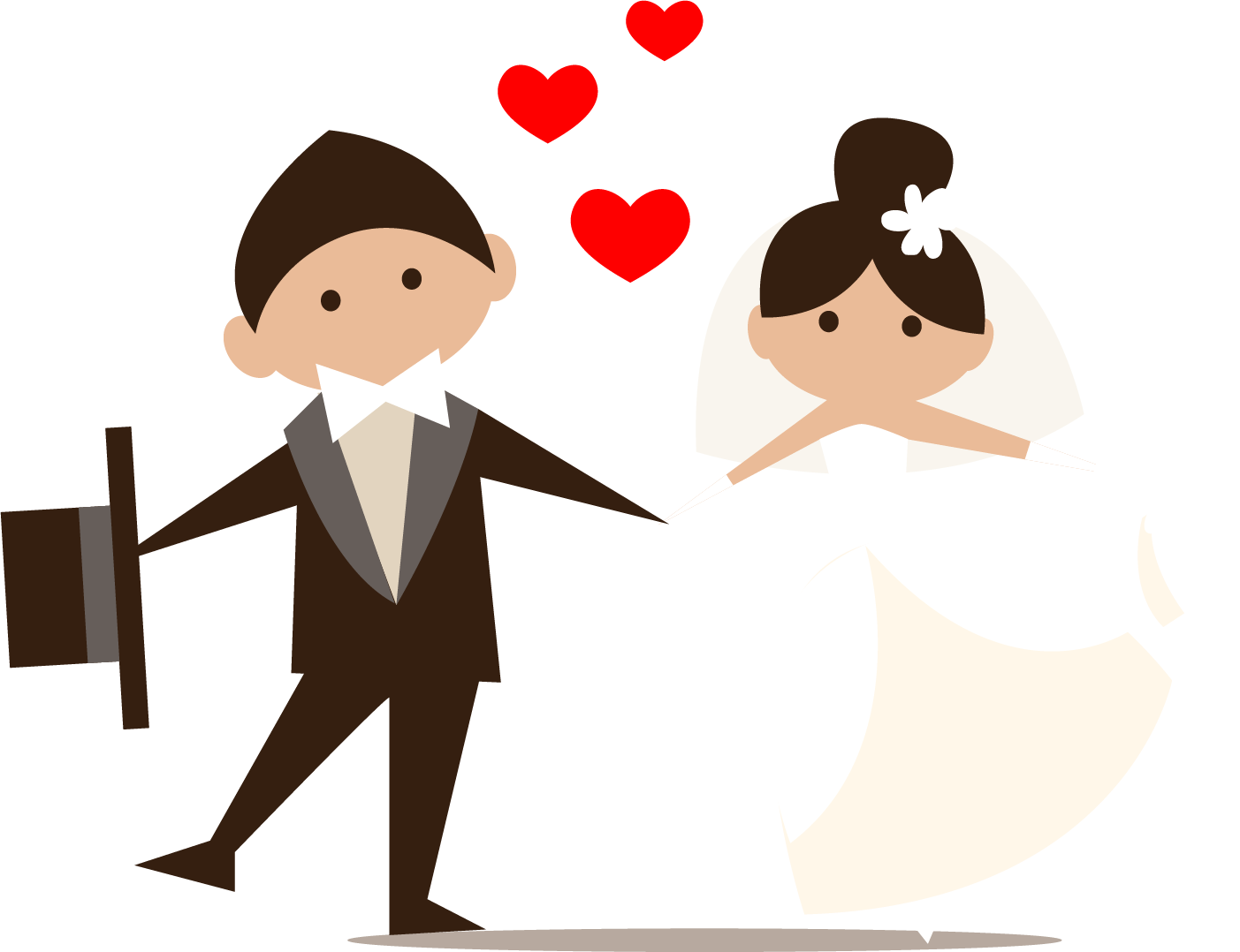 Wedding Cartoon Couple Love PNG Image