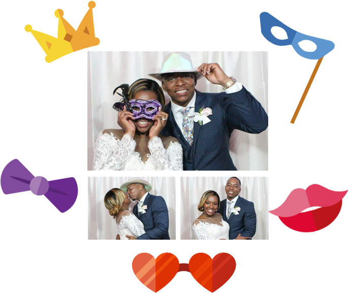 Wedding Photobooth Collage Fun PNG Image