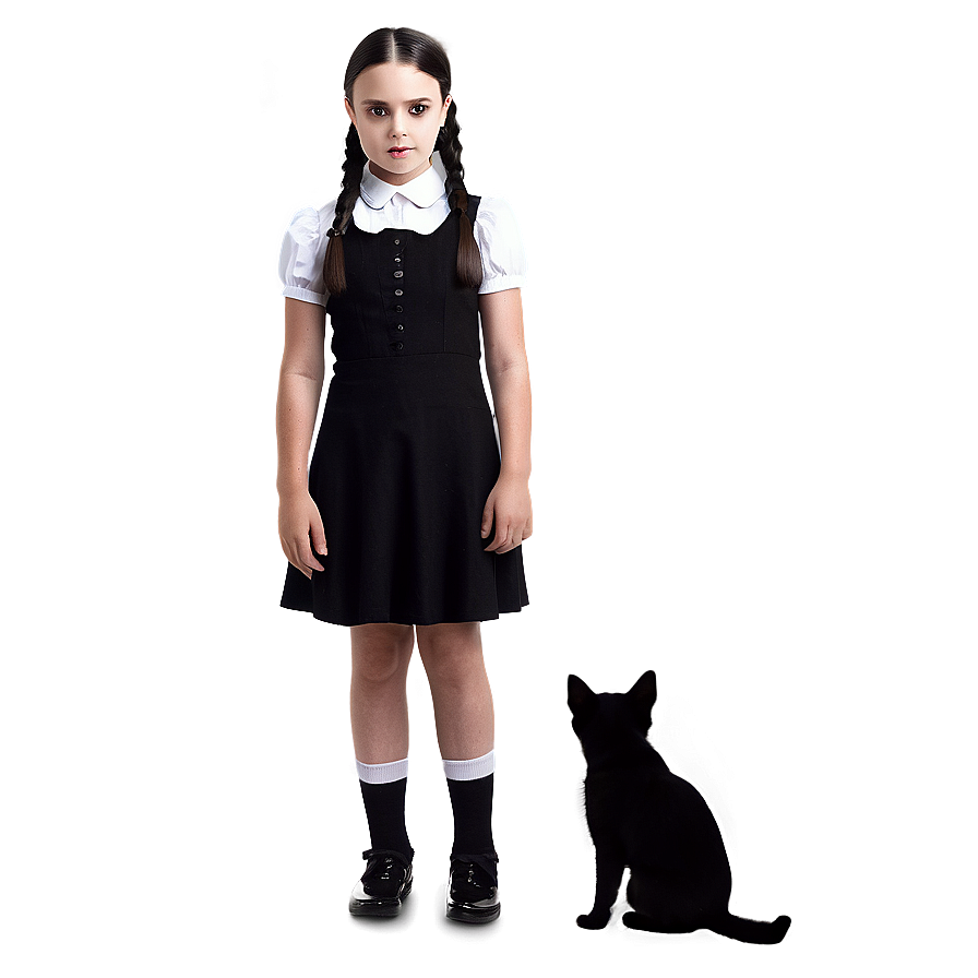 Wednesday Addams And Her Shadow Png Hnx18 PNG Image