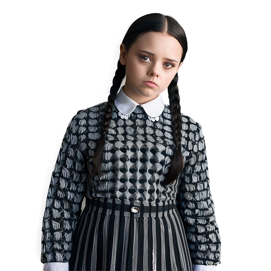 Wednesday Addams Pensive Look Png Rjy PNG Image