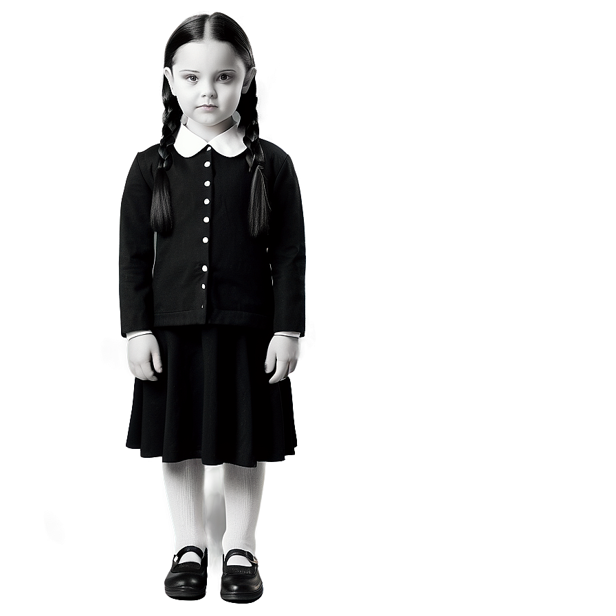 Wednesday Addams Vintage Look Png Srr PNG Image