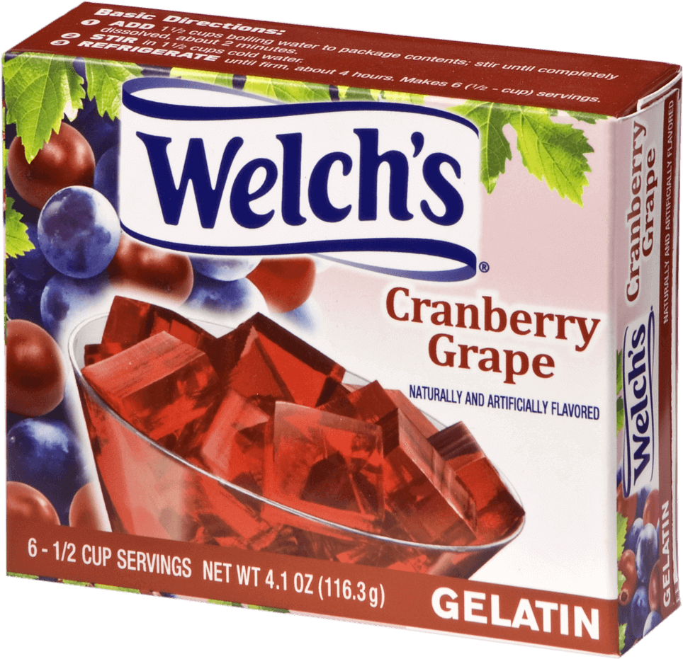 Welchs Cranberry Grape Gelatin Box PNG Image