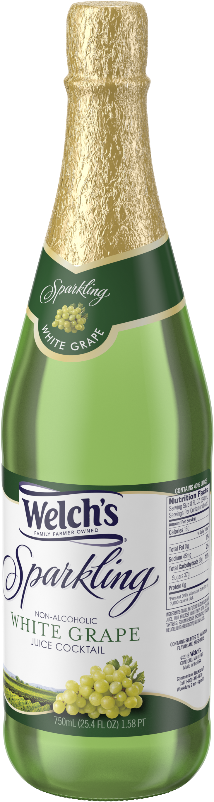 Welchs Sparkling White Grape Juice Bottle PNG Image