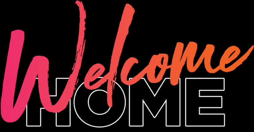 Welcome Home Stylized Text PNG Image