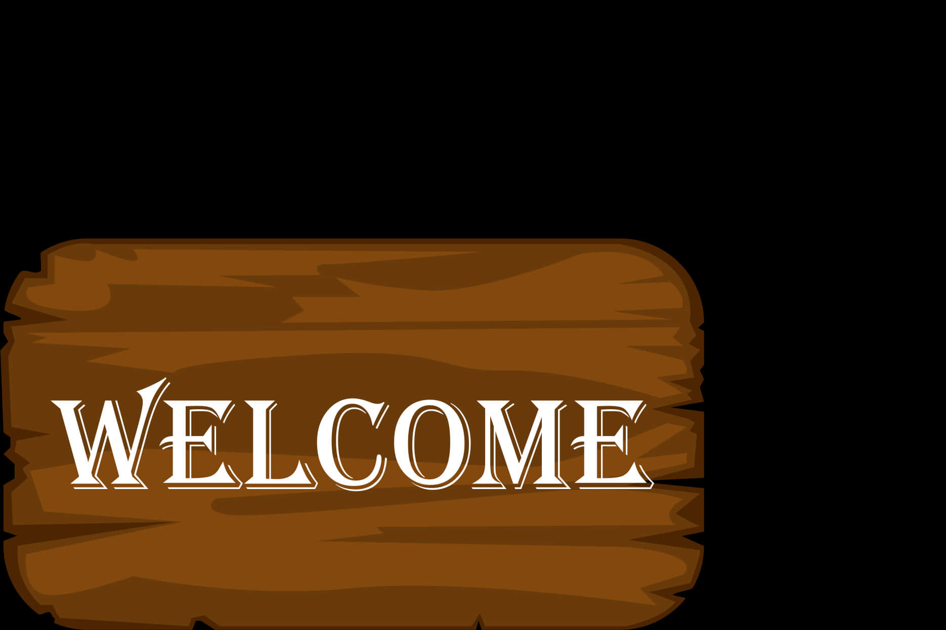 Welcome Sign Wooden Plank PNG Image