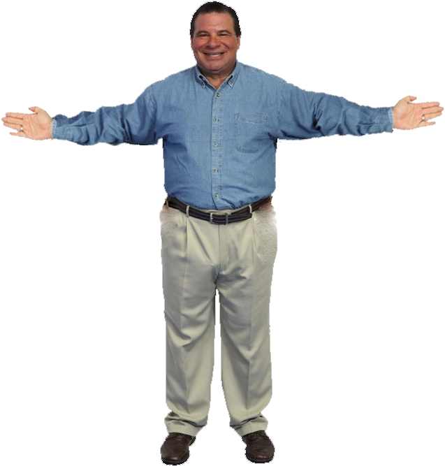 Welcoming Man Spread Arms PNG Image