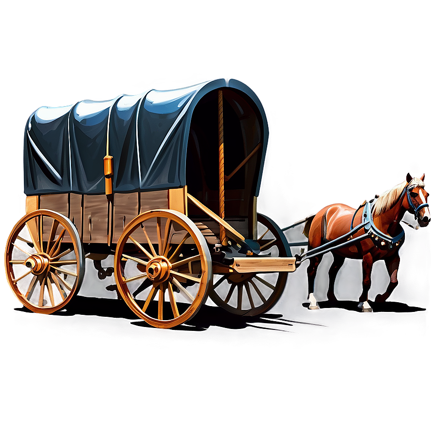 Western Covered Wagon Scene Png 06292024 PNG Image