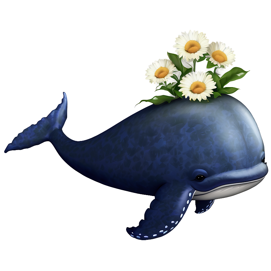 Whale With Flowers Png 05232024 PNG Image