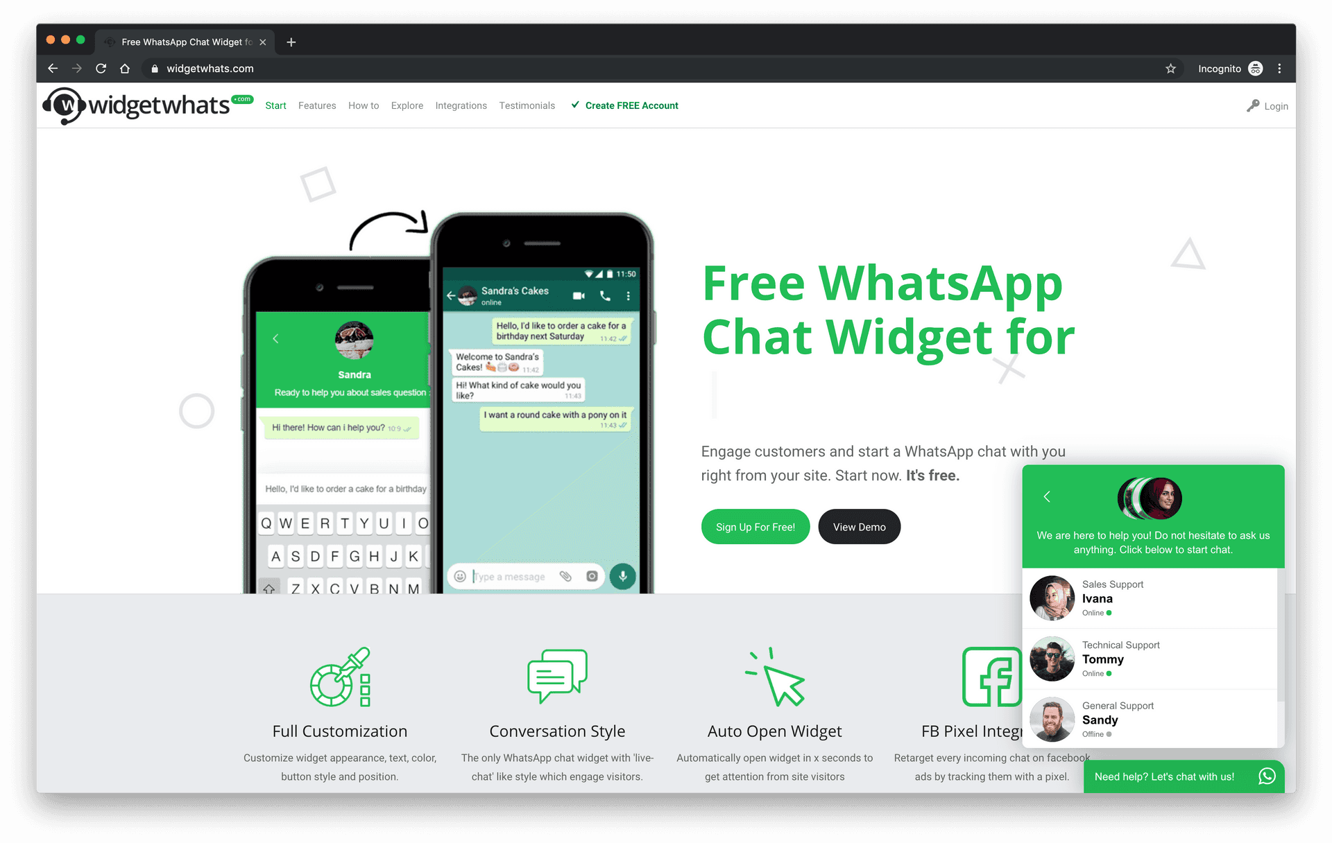 Whats App Chat Widget Promotion PNG Image