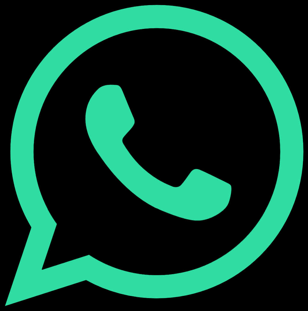 Whats App Logo Icon Green Black Background PNG Image