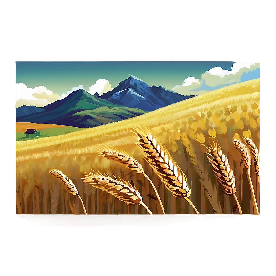 Wheat Field And Mountains Png 69 PNG Image