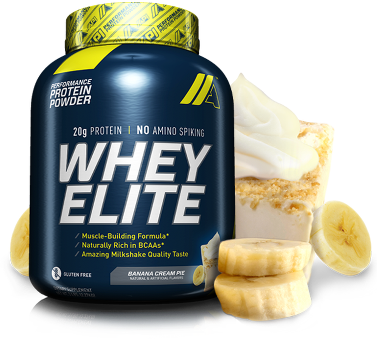 Whey Protein Powder Banana Cream Pie Flavor PNG Image