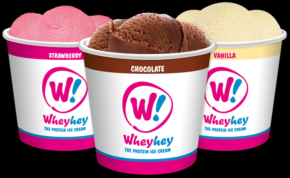 Wheyhey Protein Ice Cream Flavors PNG Image