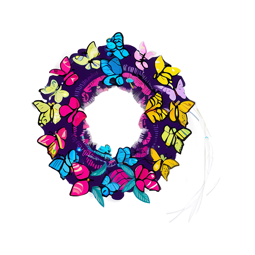 Whimsical Butterfly Wreath Png Epy51 PNG Image