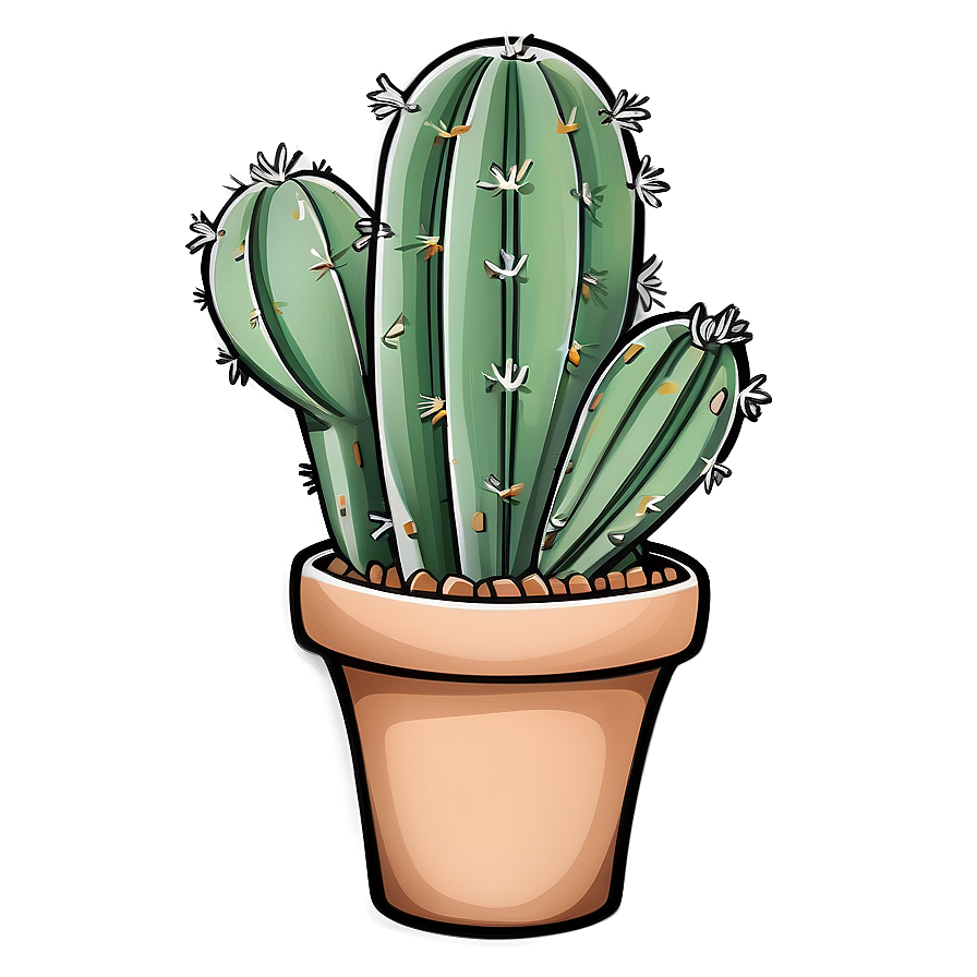 Whimsical Cactus Drawing Png 06282024 PNG Image