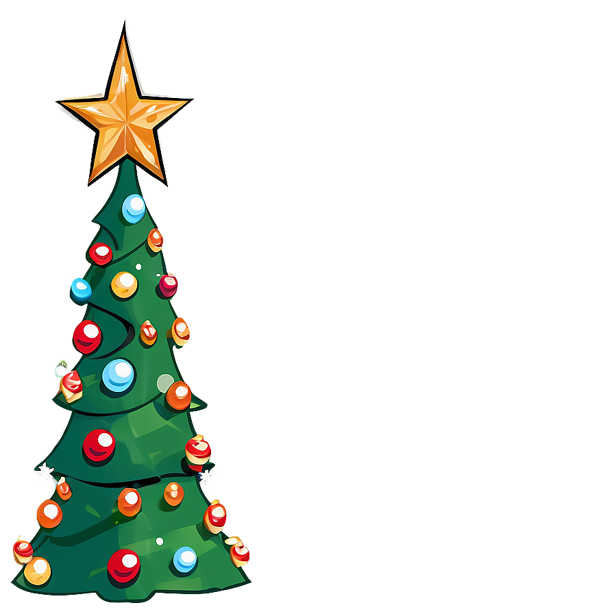 Whimsical Cartoon Christmas Tree Png Bnj91 PNG Image