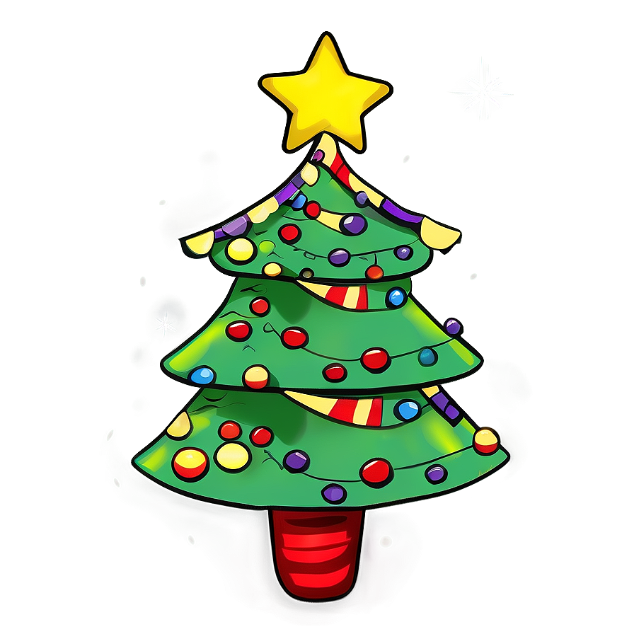 Whimsical Christmas Tree Drawing Png Kpm PNG Image