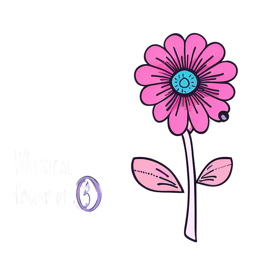 Whimsical Flower Outline Art Png 05252024 PNG Image