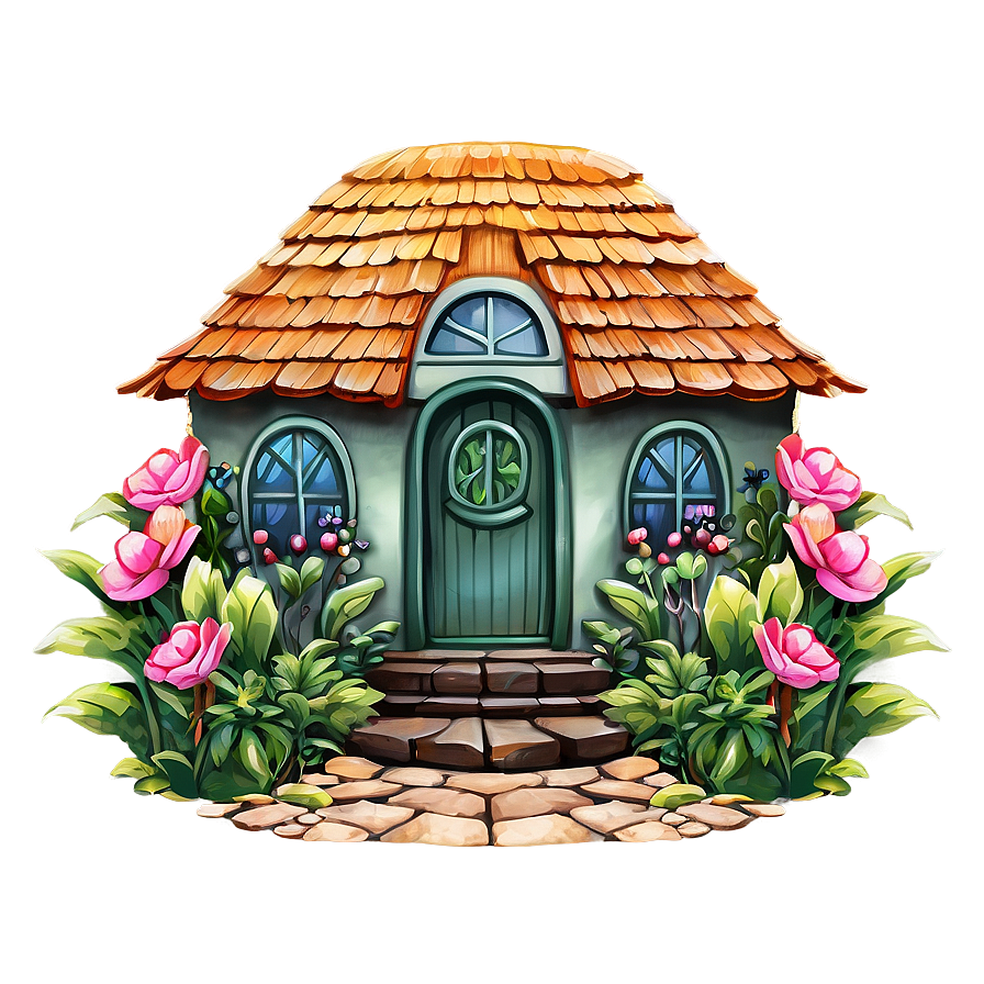 Whimsical Garden Cottage Png Vhi6 PNG Image