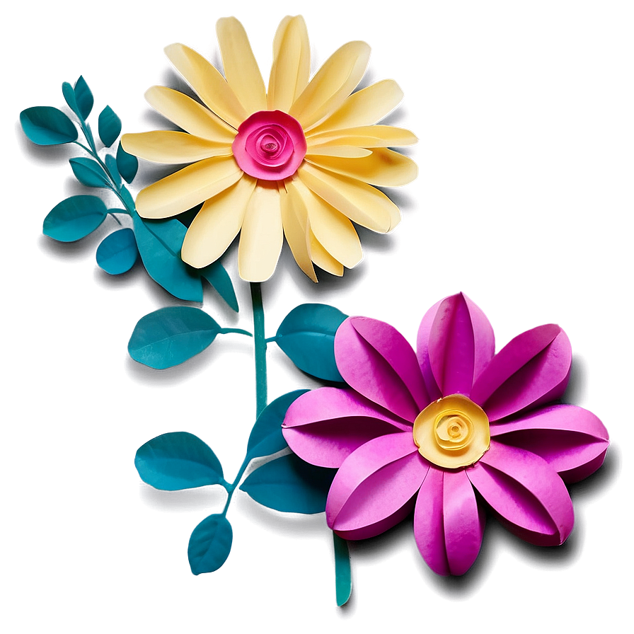 Whimsical Paper Flower Png 90 PNG Image