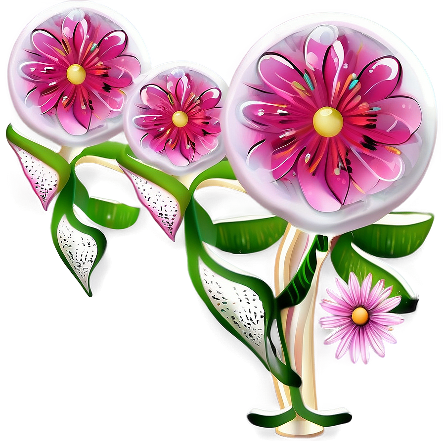 Whimsical Pink Flower Fantasy Png 17 PNG Image