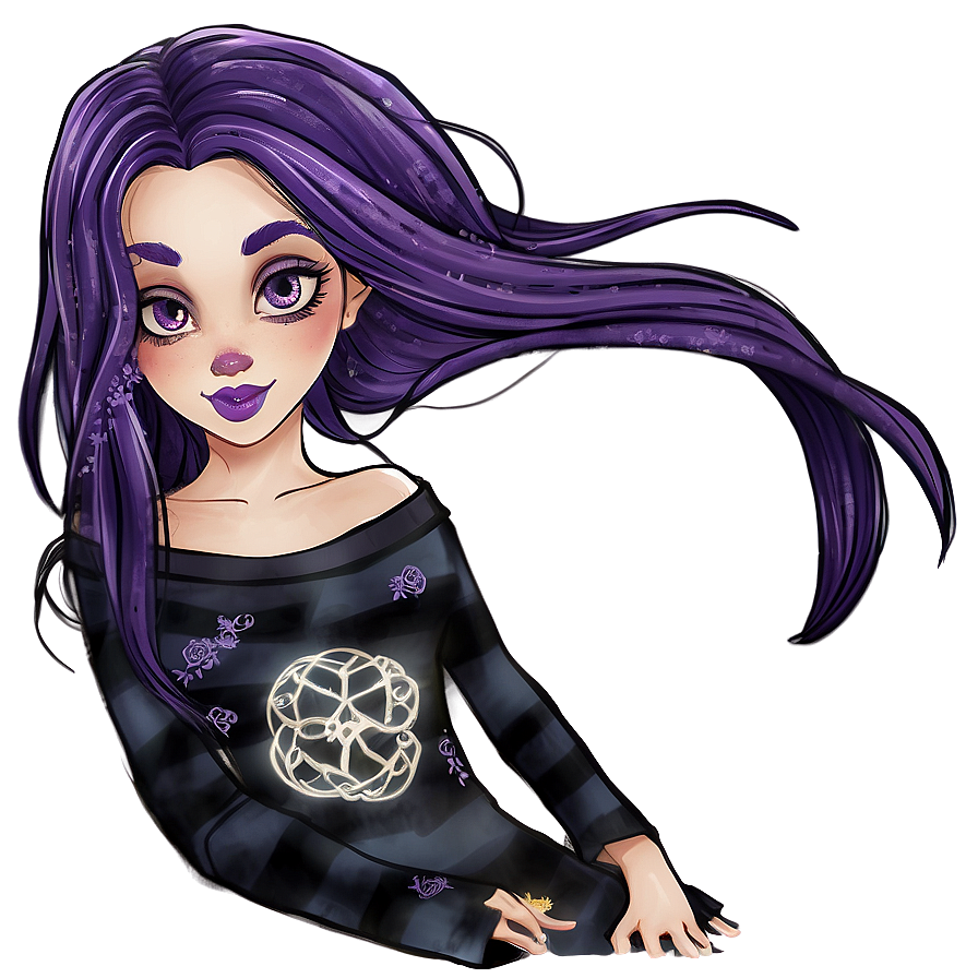 Whimsical Purple Hair Witchcraft Png 54 PNG Image