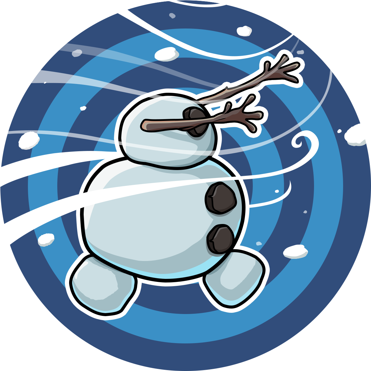 Whimsical Snowman Cartoon PNG Image