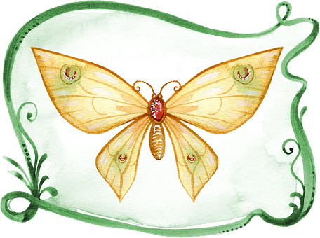 Whimsical Watercolor Butterfly PNG Image