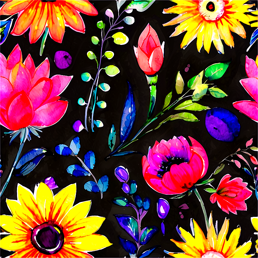 Whimsical Watercolor Flowers Png 69 PNG Image