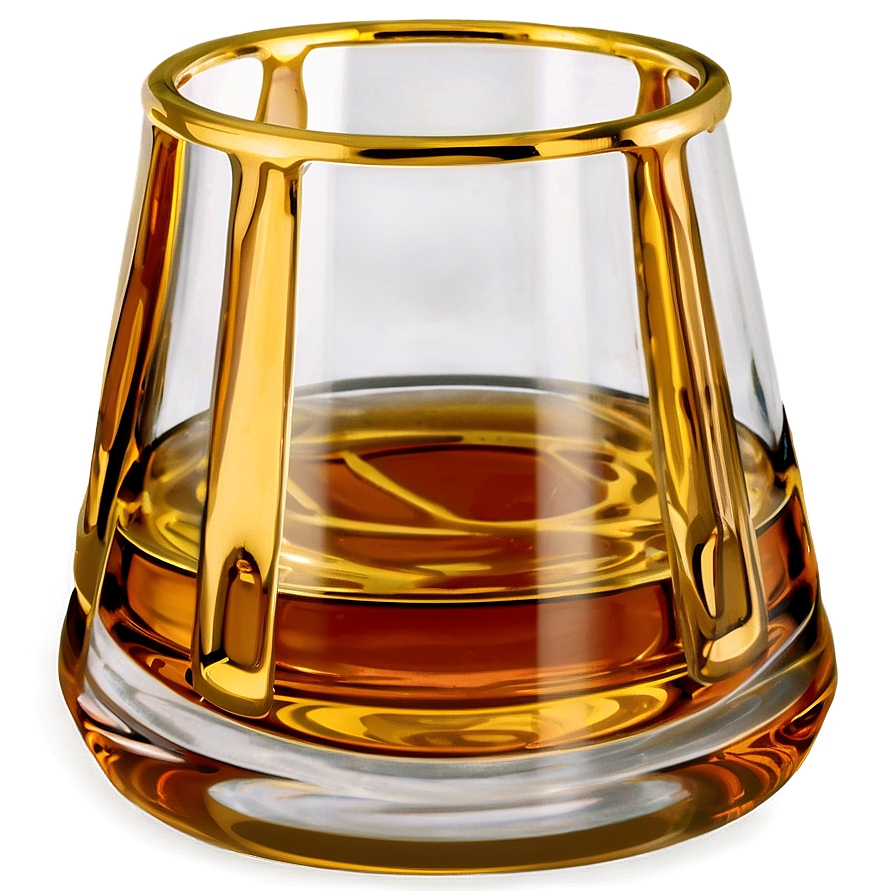 Whiskey Glass With Gold Rim Png Ann PNG Image